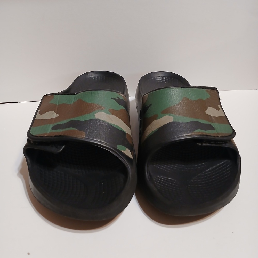 Oofos OOahh Sport Flex Camo Slide Men 6 Black Recovery Sandal Women 8 - Picture 2 of 8